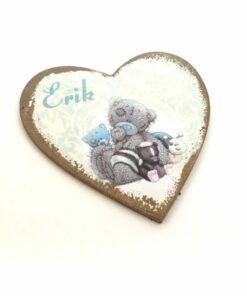 Alternative view of Set 10 Ursuleti - inimioare lemn personalizate marturii botez