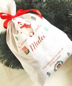 Sacul Mosului Urs - Sac personalizat Craciun