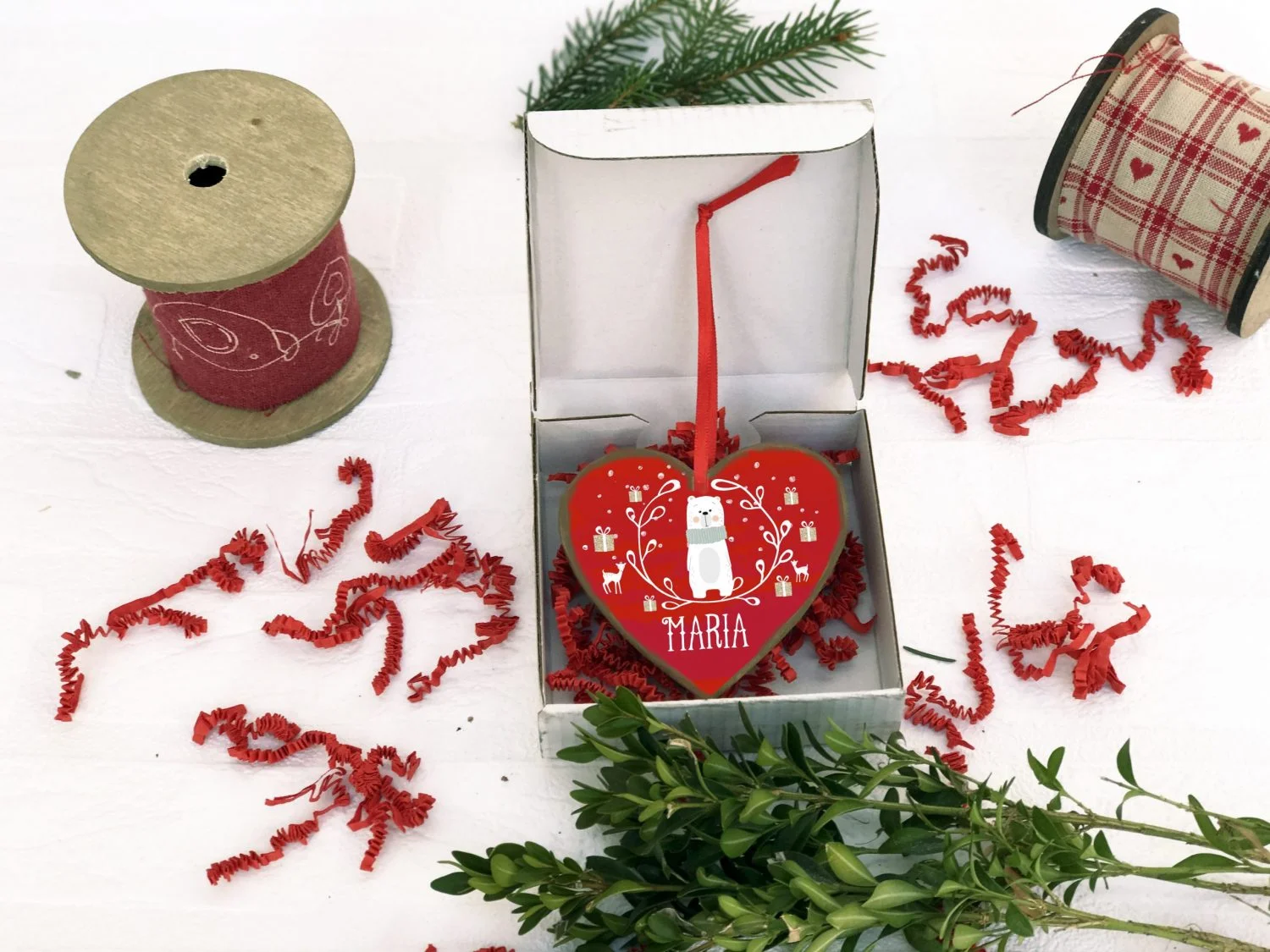 URs Rosu - Decoratiune personalizata inimioara