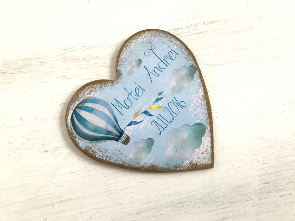 Set 10 marturii magneti personalizati Baloane - imagine 3