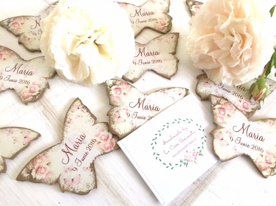 Set 10- Marturii personalizate fluturi Set - imagine 2