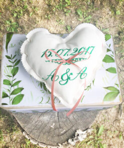 Alternative view of Pernuta verighete inima personalizata prin broderie