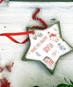 Urs Primul Craciun - Ornament de Craciun personalizat