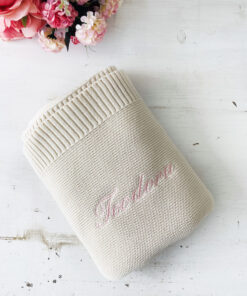 Paturica Bebe Personalizata Bumbac Tricotat