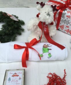 Alternative view of Renul Vesel Cos cadou cu paturica personalizata si jucarie plus