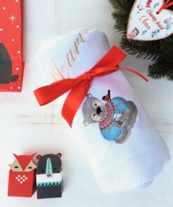 Alternative view of Paturica bebe personalizata din bumbac Ursuletul Vesel