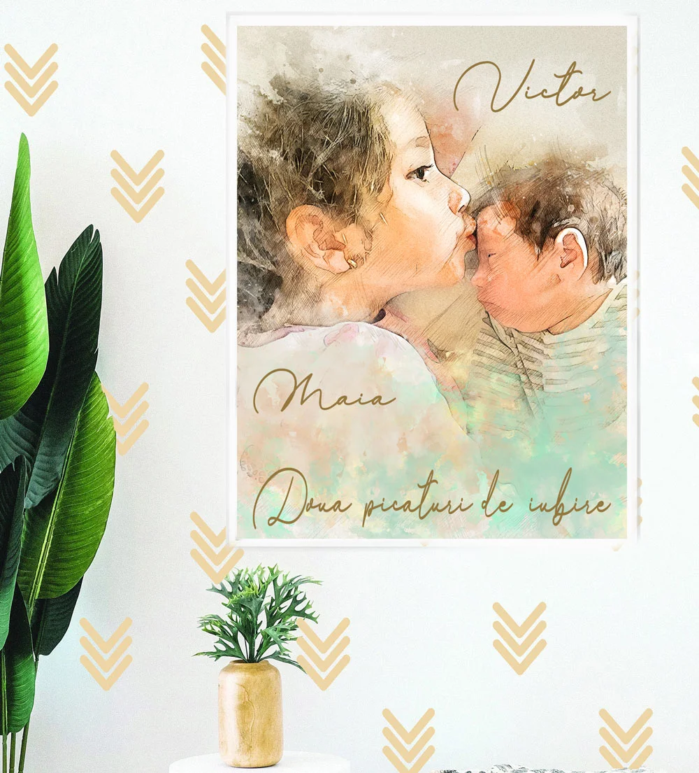 Acuarele – Tablou personalizat cu fotografia ta