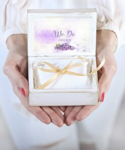 Alternative view of Cutiuta verighete personalizata liliac