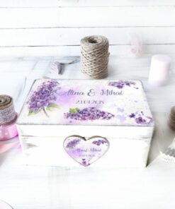 Alternative view of Cutie dar nunta personalizata liliac