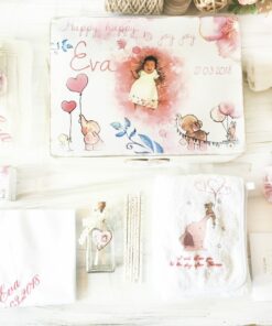 Alternative view of Trusou Botez Personalizat Prietenii Elefantilor Roz