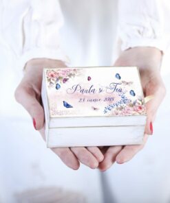 Alternative view of Cutiuta verighete personalizata Fluturi