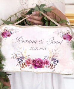 Semn Nunta personalizat Roz Mov