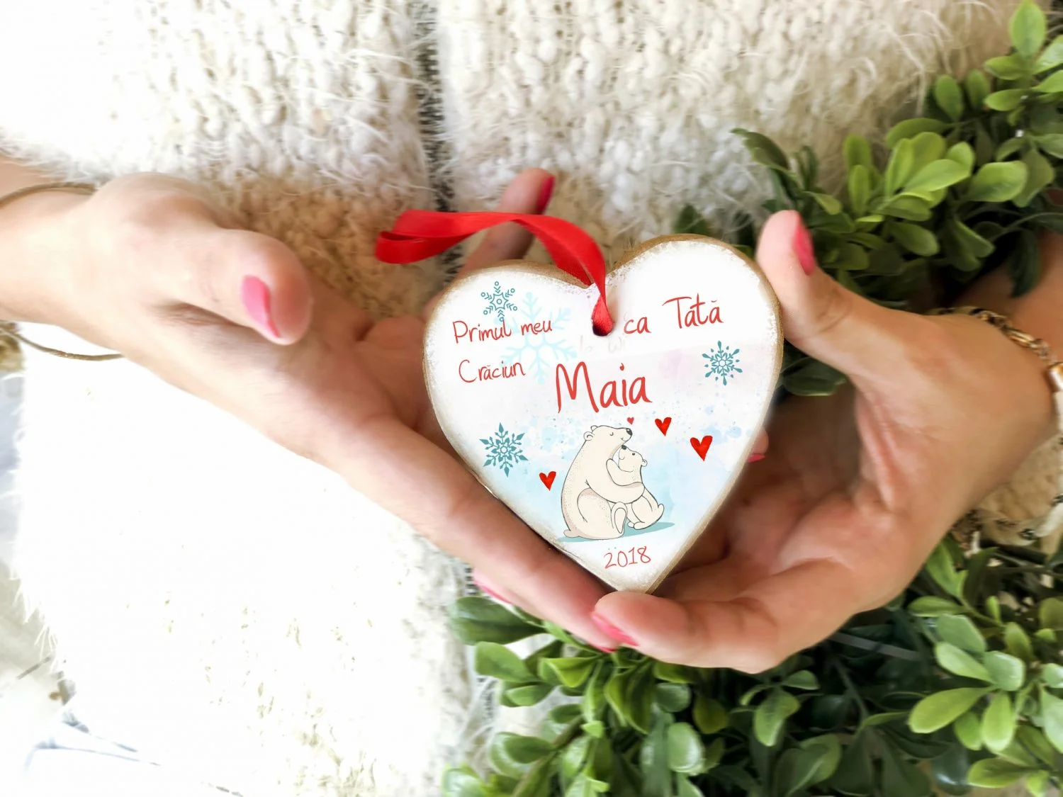 Primul meu Craciun ca Tata - ornament personalizat Polar