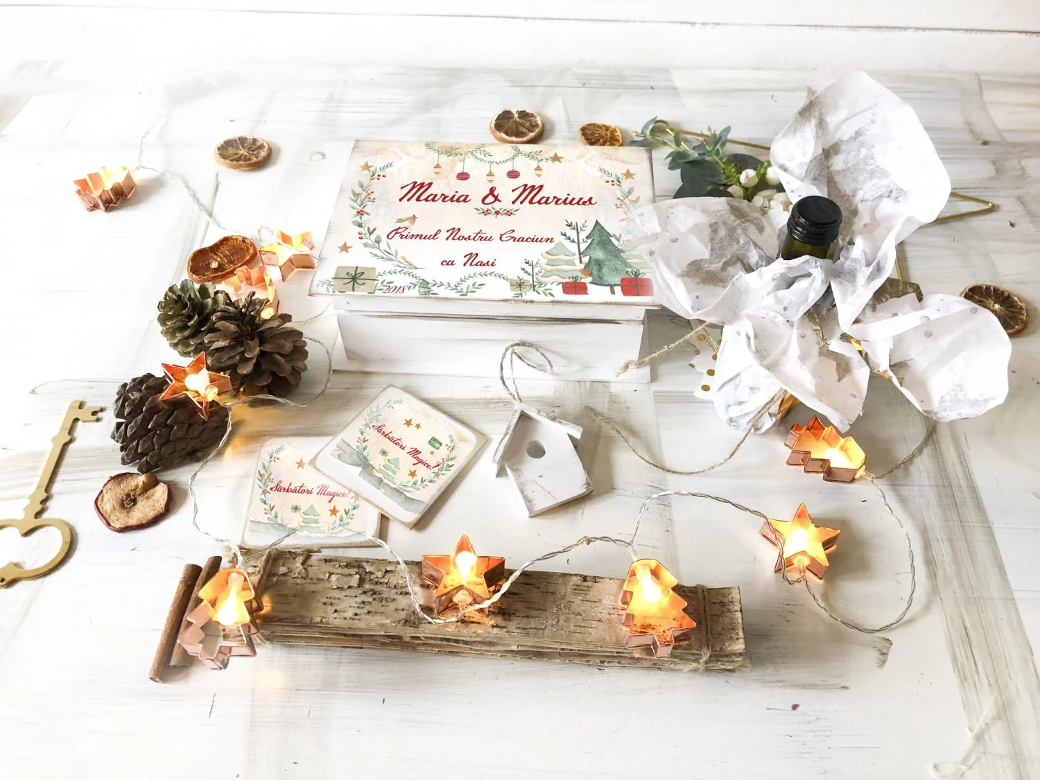 Set cadou Craciun personalizat - Classic Winey Christmas - imagine 2