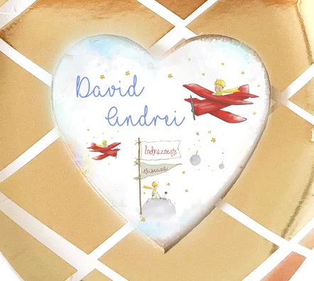 Set 10 Micul Print Marturii din lemn - magneti personalizati