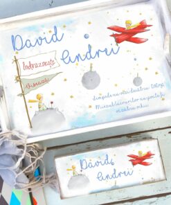 Alternative view of Set 1 An Micul Print Zburator - tava mot si cutiuta personalizate