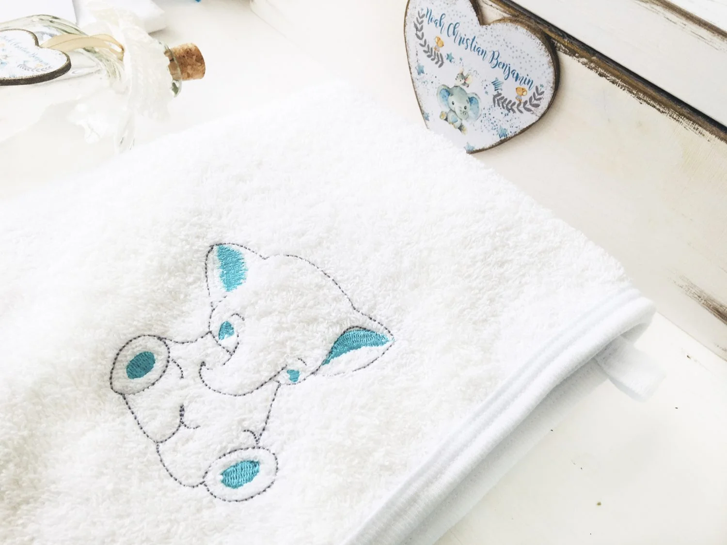 Trusou Botez Personalizat Elefantii Turcoaz - imagine 4