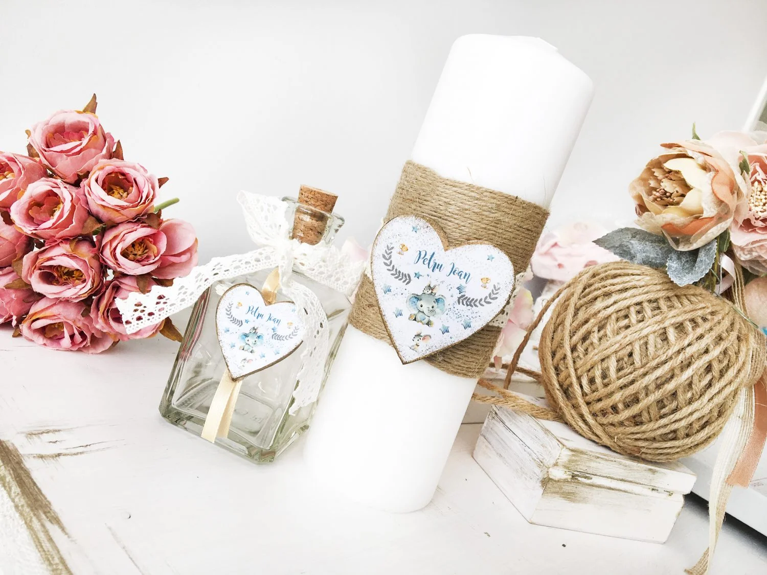 Trusou Botez Personalizat Elefantii Turcoaz - imagine 5