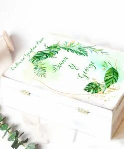 Carte oaspeti Nunta lemn - Verde