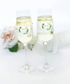 Pahare personalizate Miri sau Nasi - Verde set 2 bucati