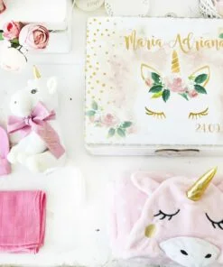 Set cadou personalizat Nou nascut Unicorn