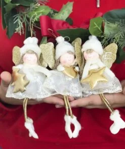 Christmas Gold Angel - Decoratiune personalizata Craciun