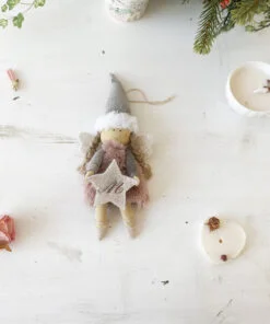 Christmas Pinkish Star Angel - Decoratiune personalizata Craciun