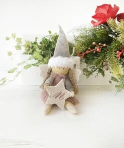 Alternative view of Christmas Pinkish Star Angel - Decoratiune personalizata Craciun