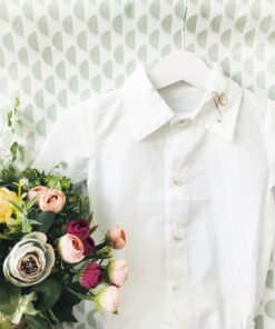 Alternative view of Set camasa body & salopeta bleu personalizat