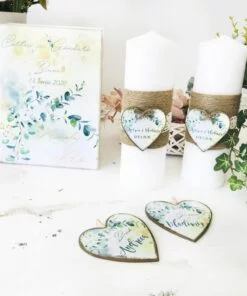 Alternative view of Set 2 lumanari nunta Eucalipt