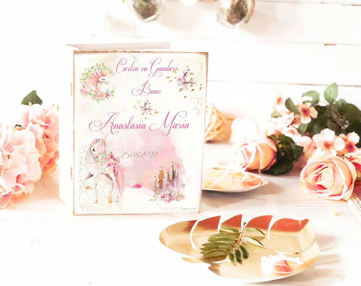 Carte cu Ganduri Bune Unicorn Story - Guestbook