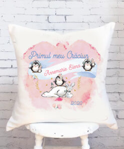 Perna decorativa personalizata Pinguini