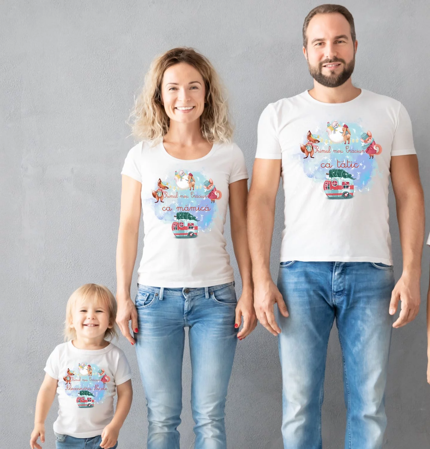 Set Tricouri Familie Animalute Iarna