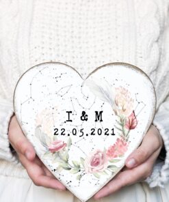 Alternative view of Inima Cer si Flori - semn personalizat cu harta stelelor