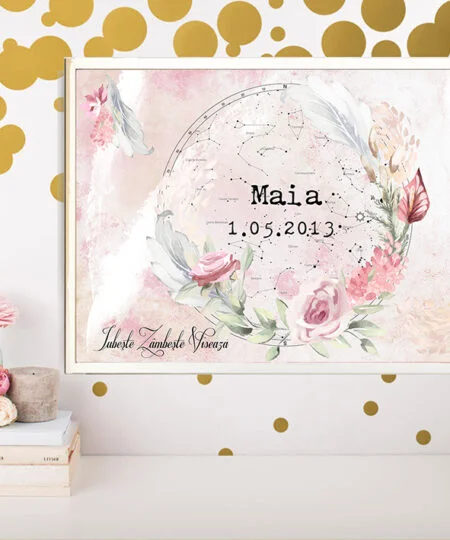 Cerul cu Flori - Poster personalizat harta stelelor