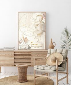 Alternative view of Poster Magic Bebe Auriu-Tablou illustrat cu bebelusul tau in marime naturala