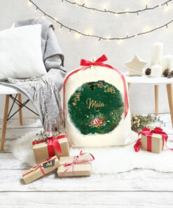 Sacul Mosului personalizat cu harta stelelor Harta Stelelor de Craciun