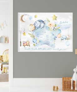 Tablou copii personalizat harta stelelor - Vis Bleu