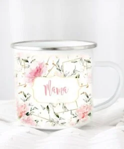 Cana personalizata Flori Roz