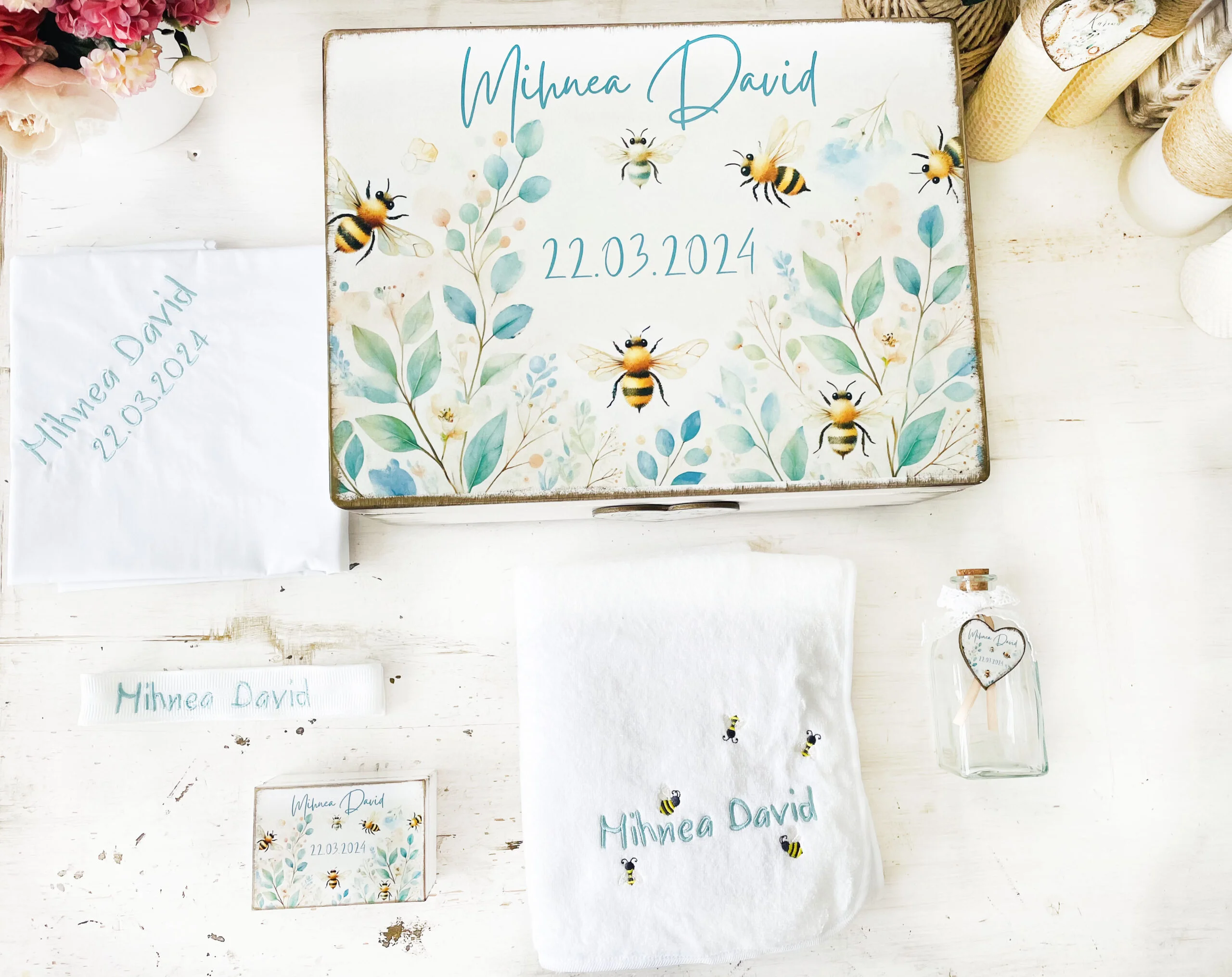 Trusou Botez  Personalizat Albinuțe