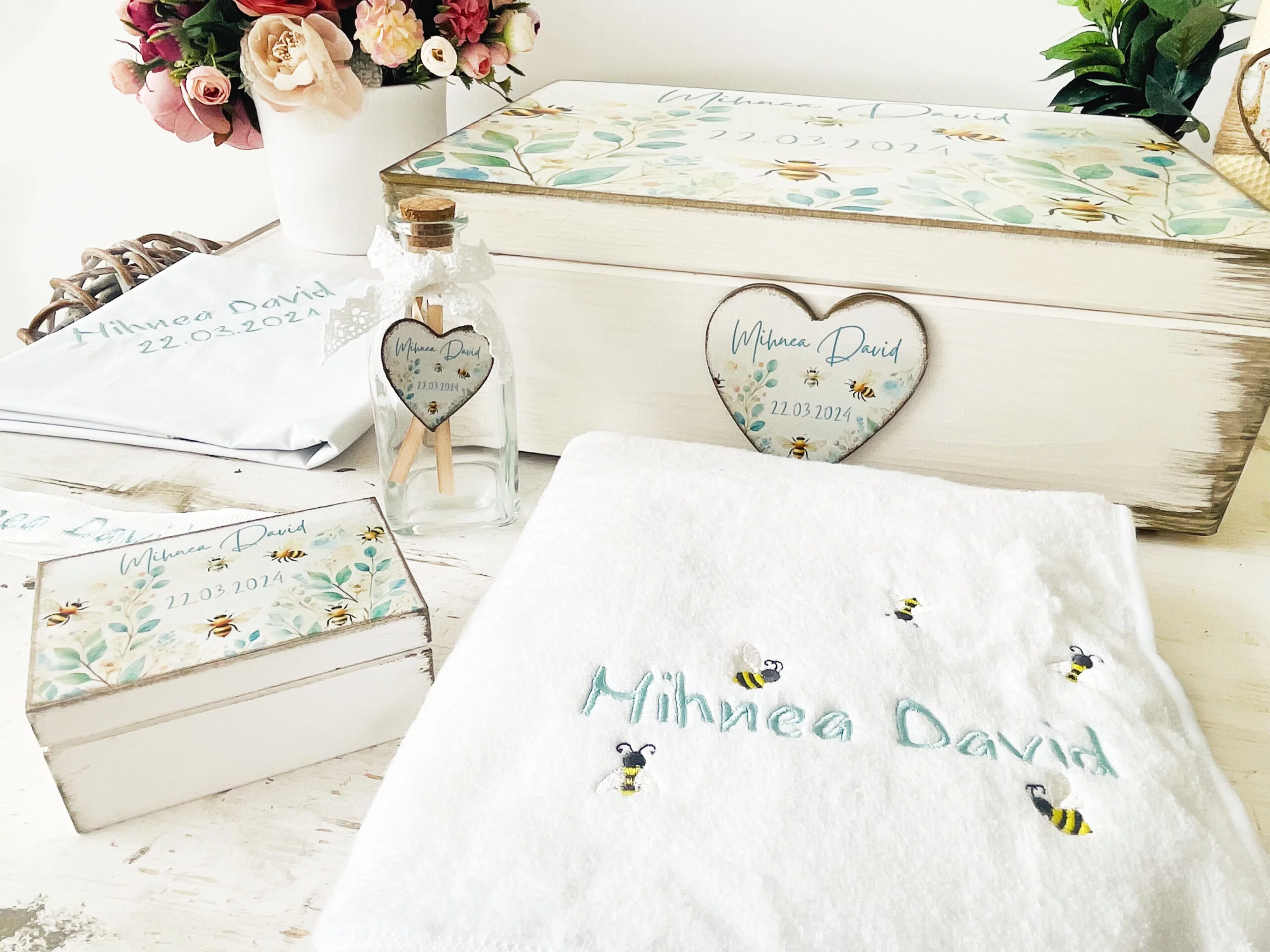 Trusou Botez  Personalizat Albinuțe - imagine 2