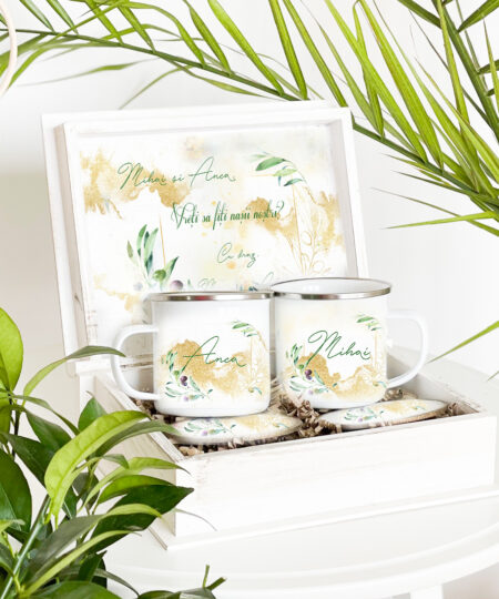 Set cadou personalizat Nasi - Frunze de Maslin