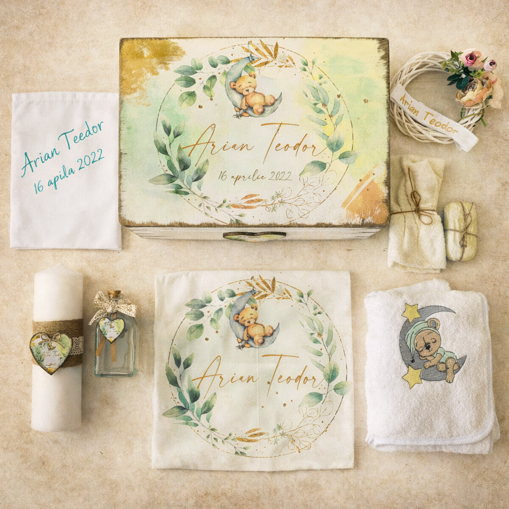 Trusou Botez Personalizat Eucalipt Urs