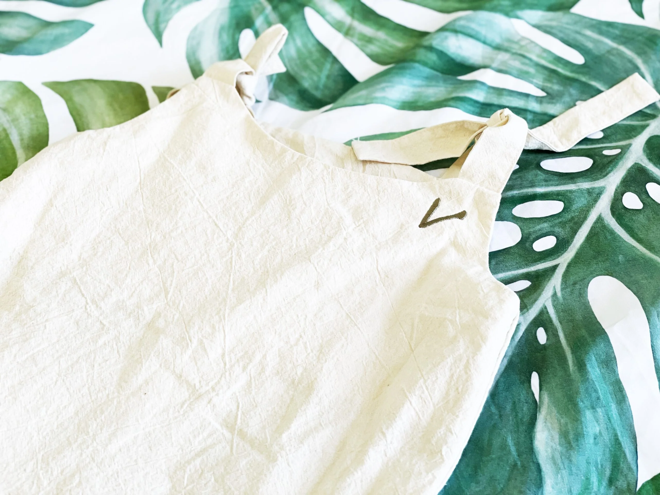 Costumas de vara bebe din bumbac Natur - imagine 6