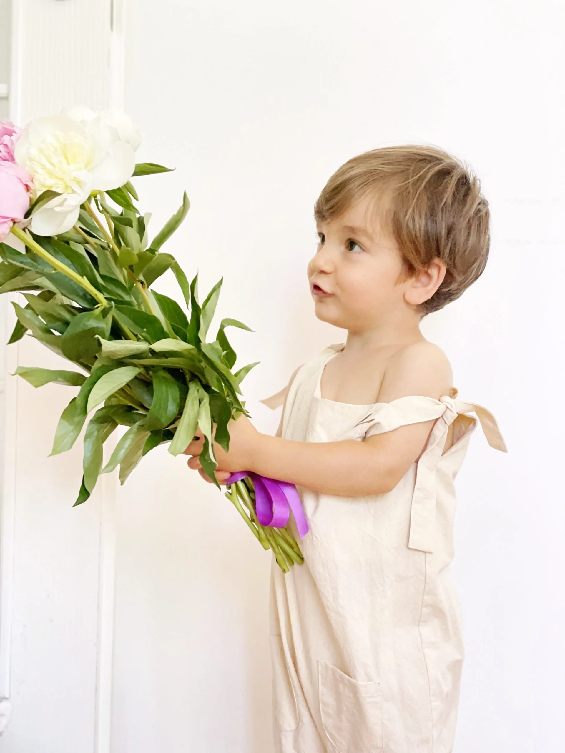 Costumas de vara bebe din bumbac Natur - imagine 2