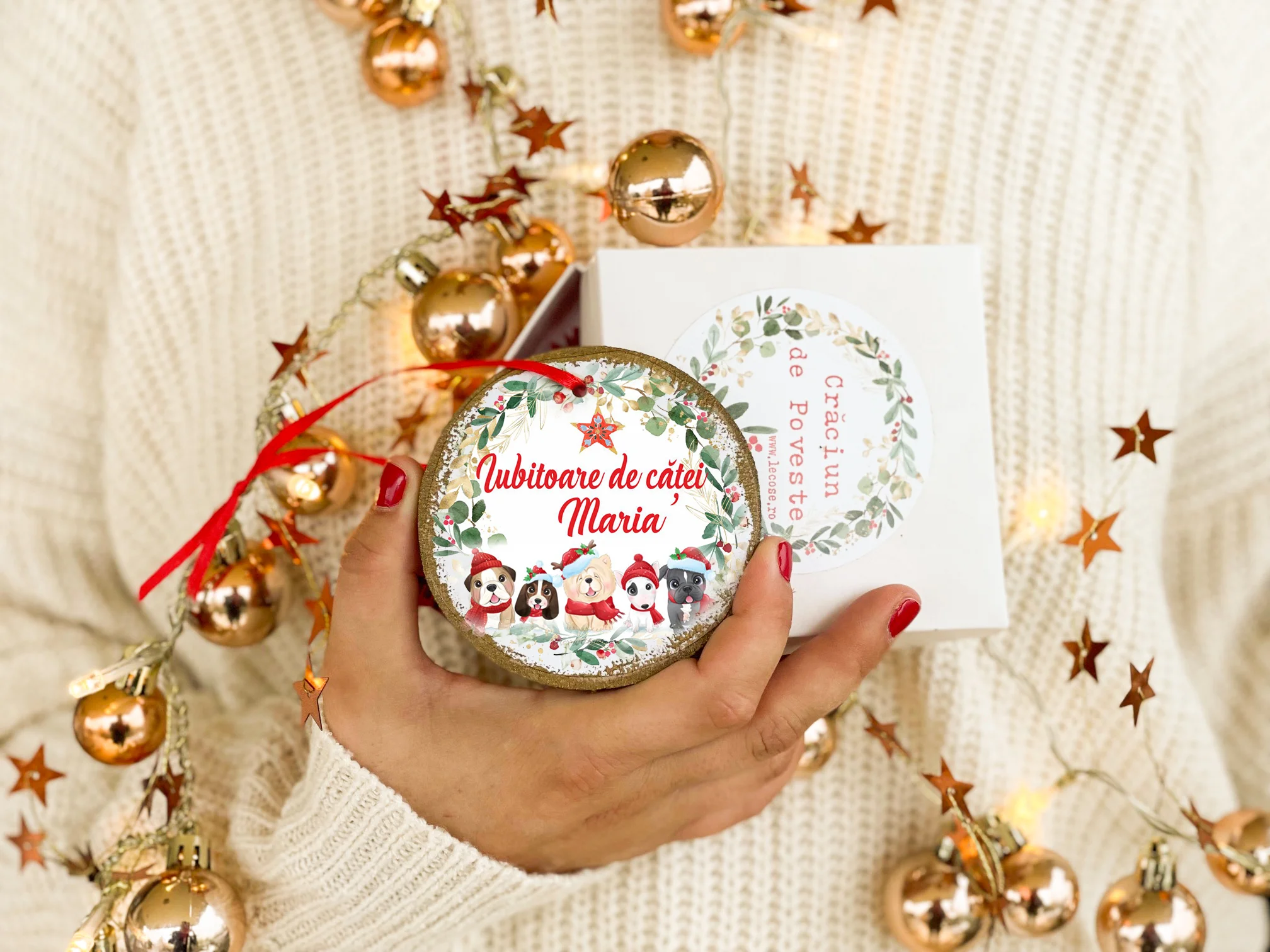 Glob personalizat Iubitor de catei - ornament cerc