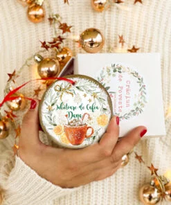 Alternative view of Glob personalizat Iubitor de cafea - ornament cerc