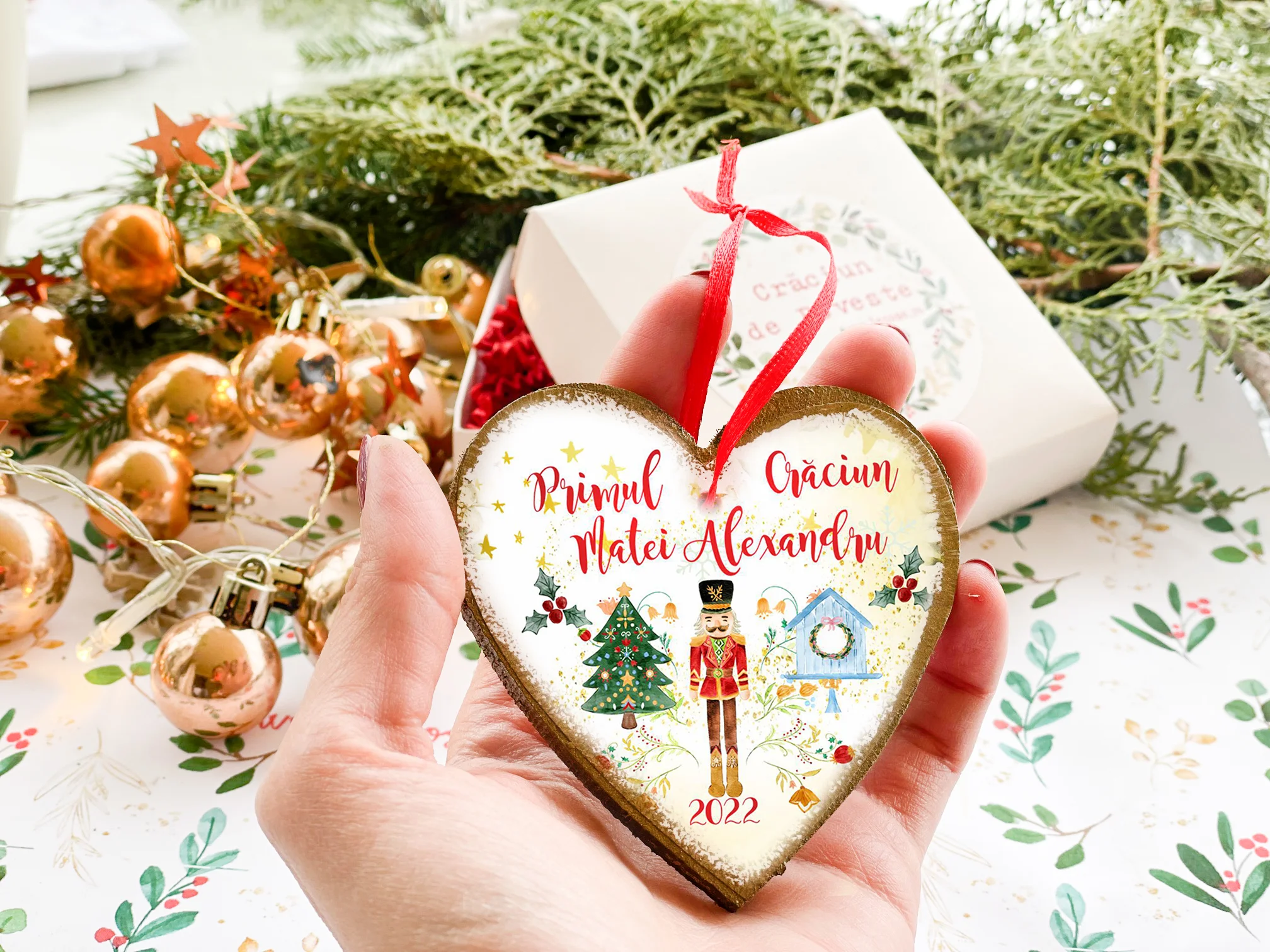 Primul Craciun Nutcracker - ornament personalizat fetita sau baiat