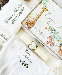 Alternative view of Trusou Botez Premium Personalizat din Muselină Organica - Jungla