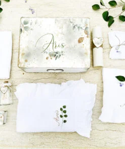 Trusou Botez Premium Personalizat din Muselină Organica - Natura